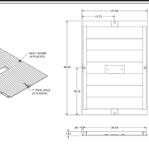 Custom 2436 jpt heavy duty underground vault cover “Tele/Comm”